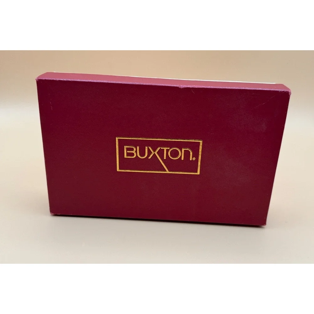 💚 Vintage Buxton Top Grain Cowhide Leather Wallet Clutch Kiss Lock – NIB
